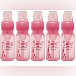 Dr. Brown's 5 Pink 4 oz Baby Bottles + 2 White 4 oz and 1 White 8 oz Bottles